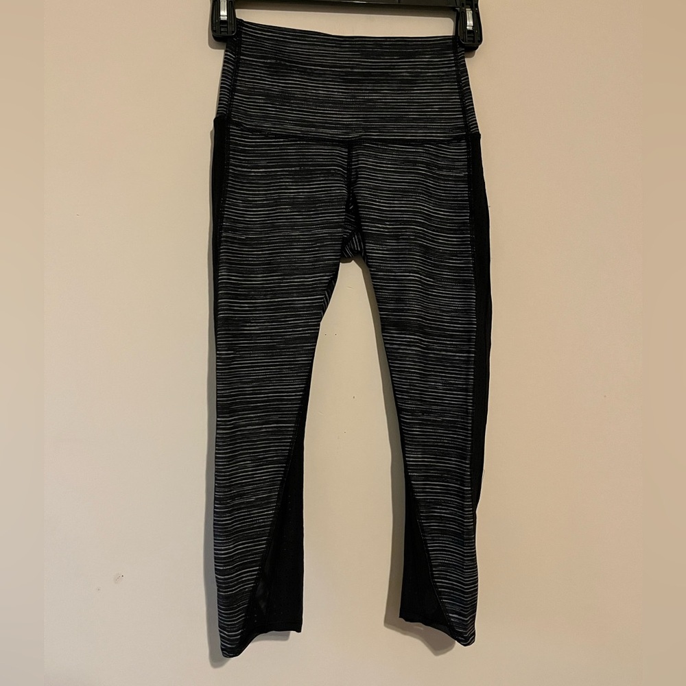 lululemon athletica Wunder Under crop leggings black/grey women’s size 6